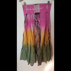 Rainbow tie dye skirt